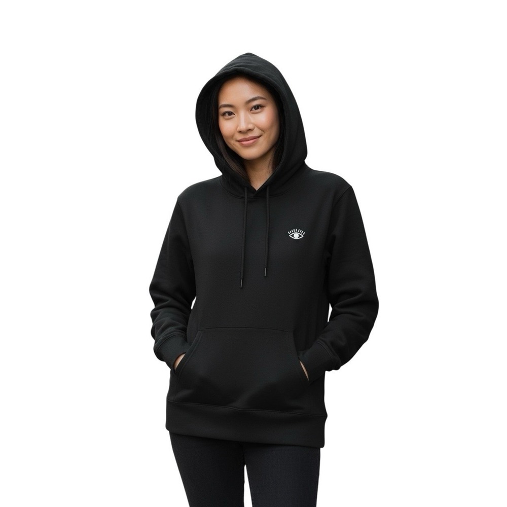 MADEWELL Embroidered Eye‎ Hoodie Sweatshirt Size M BLACK